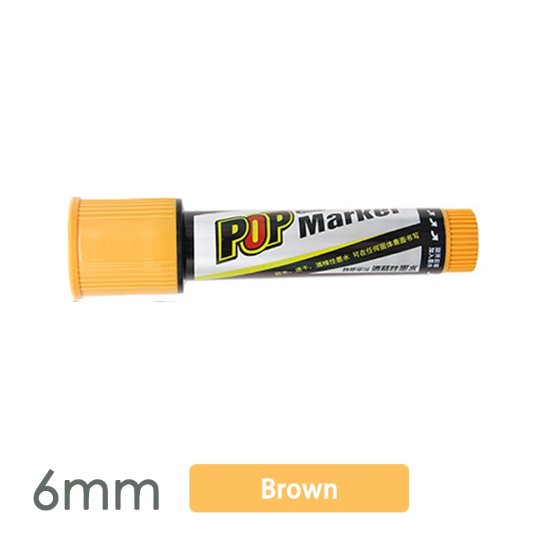 6mm Brown Несколько цветов Несколько ручек маркеры Кисть ручка ручная роспись плакат кисть фломастер на масляной основе может быть крашена поп-ручка - Цвет: 6mm Brown
