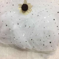 150cm100cmpc shiny star mesh tulle fabric beautiful wedding dress clothing decoration material diy mantilla sewing supplies