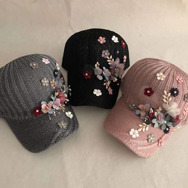 

2020 New Spring Floral Cotton Cap Baseball Cap Snapback Hat Summer Cap Hip Hop Fitted Hats For Men Women Rhinestone accessories