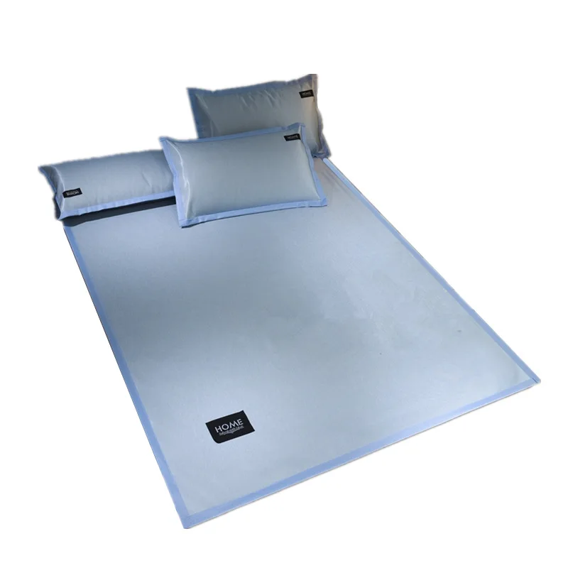 

Ice silk summer mat 1.8m bed, summer solid color three-piece set, washable folding mat double custom 1.5m 2 soft mat