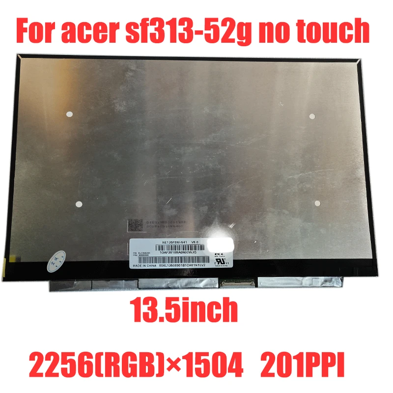 

15,6-дюймовый 40-контактный ЖК-экран для ноутбука Acer sf313-52g-57d6 B135QAN01.0, без сенсорного экрана, Матрица для ноутбуков EDP