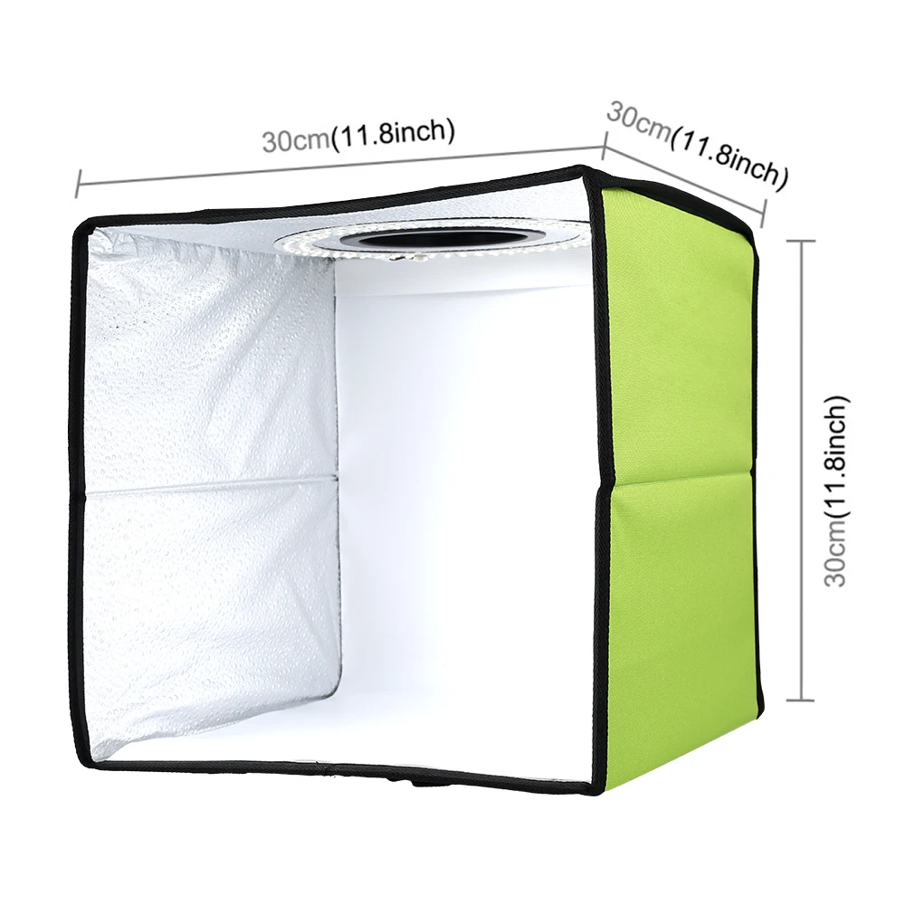 

30cm Ring LED Photo Studio Light Box Foldable Lightbox Shooting Tent Kit with 5 Colors Background Photography Box Kits