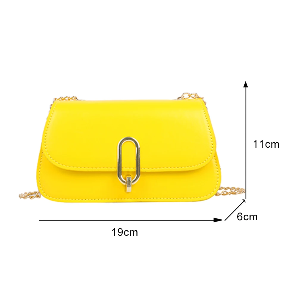 

Fashion Women Chain Shoulder Crossbody Bags Solid Color PU Leather Messenger Bags Casual All-matchLadies Mini Handbags Purse