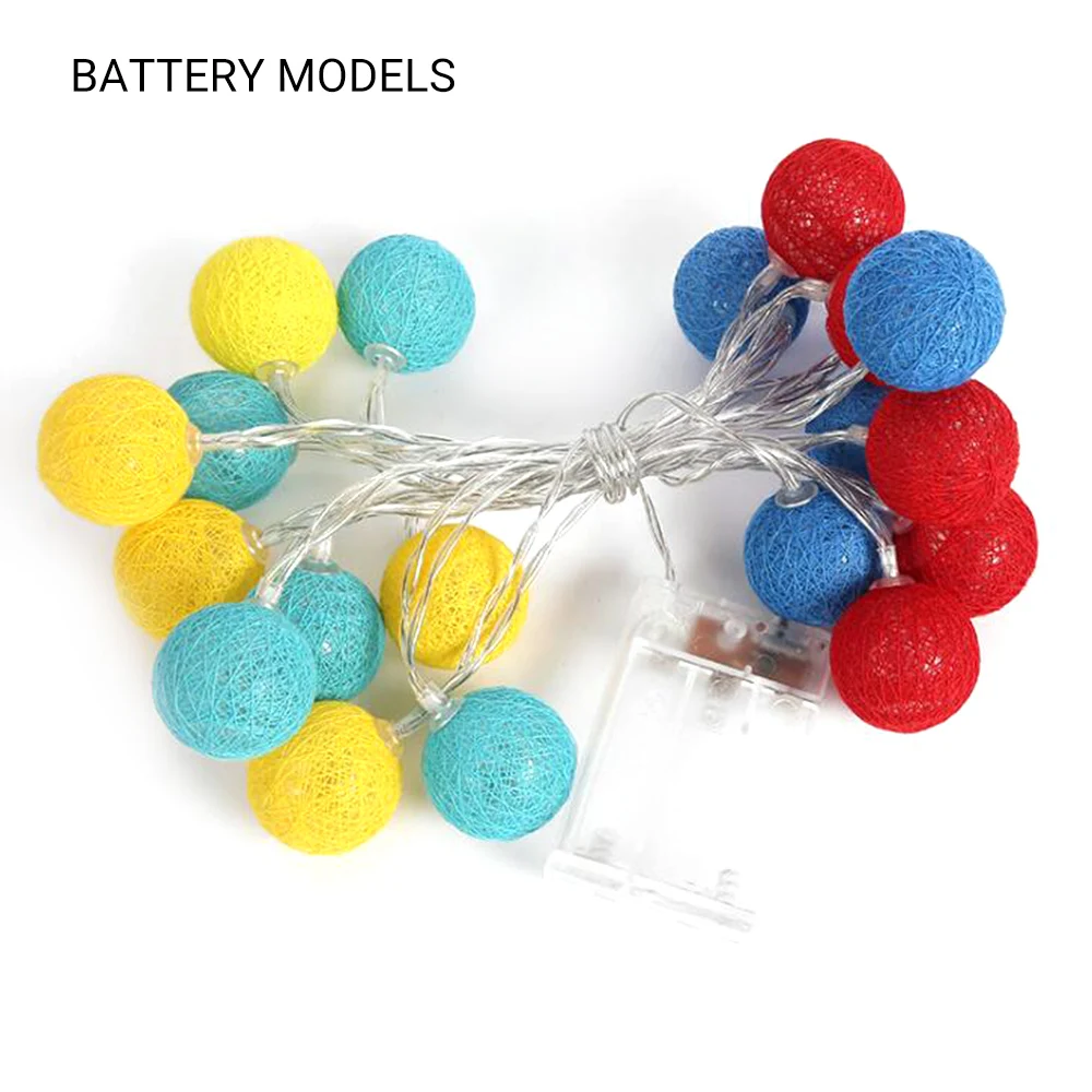 

300cm 20 Lights LED Decorative Lights Home Decoration Cotton Ball String Lights Suitable For Beach Parties Birthday Decoration