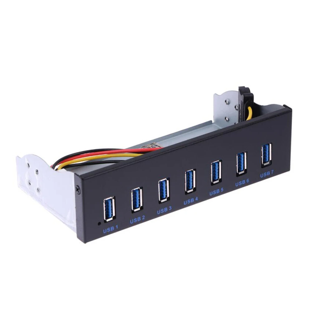 cable desktop 5 25 usb 3 0 19 pin hub drive bay front panel for pc computer black fast charging 7 ports adapter metal free global shipping