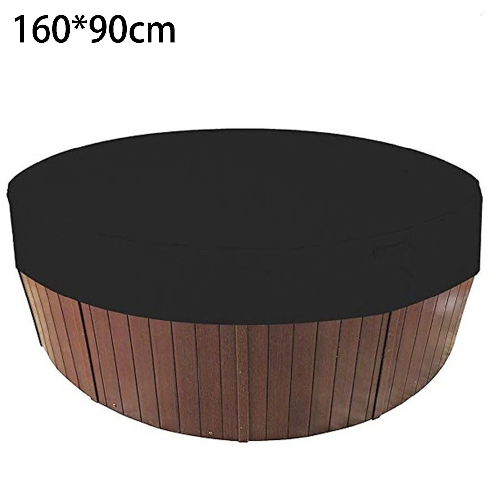 

1pcs Black Bathtub Cover Round Anti-UV Protector Spa Hot Tub Dust Waterproof Covers Bathtub Cover