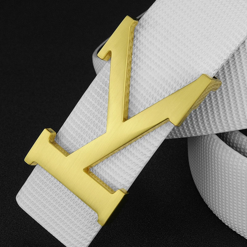 K Letter designer belts men Casual Genuine leather cintos masculinos White ceinture homme fashion Waist Strap high quality