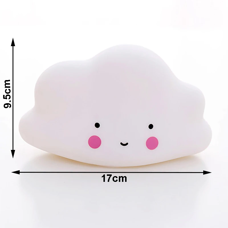 Мягкий силиконовый светодиодный Ночной светильник с облаком Детские