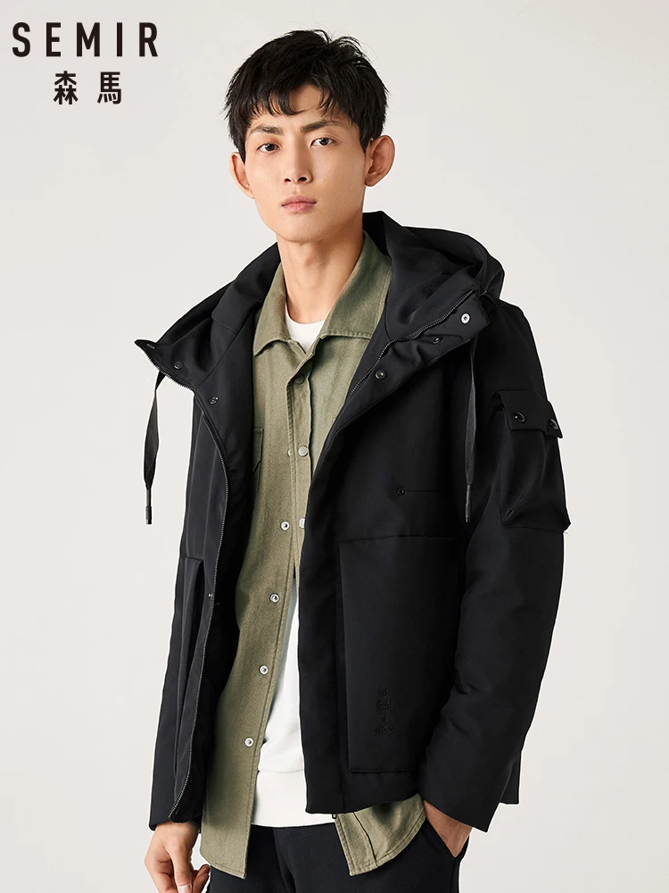 Semir короткий пуховик для мужчин молодых людей зима вышивка новый большой карман