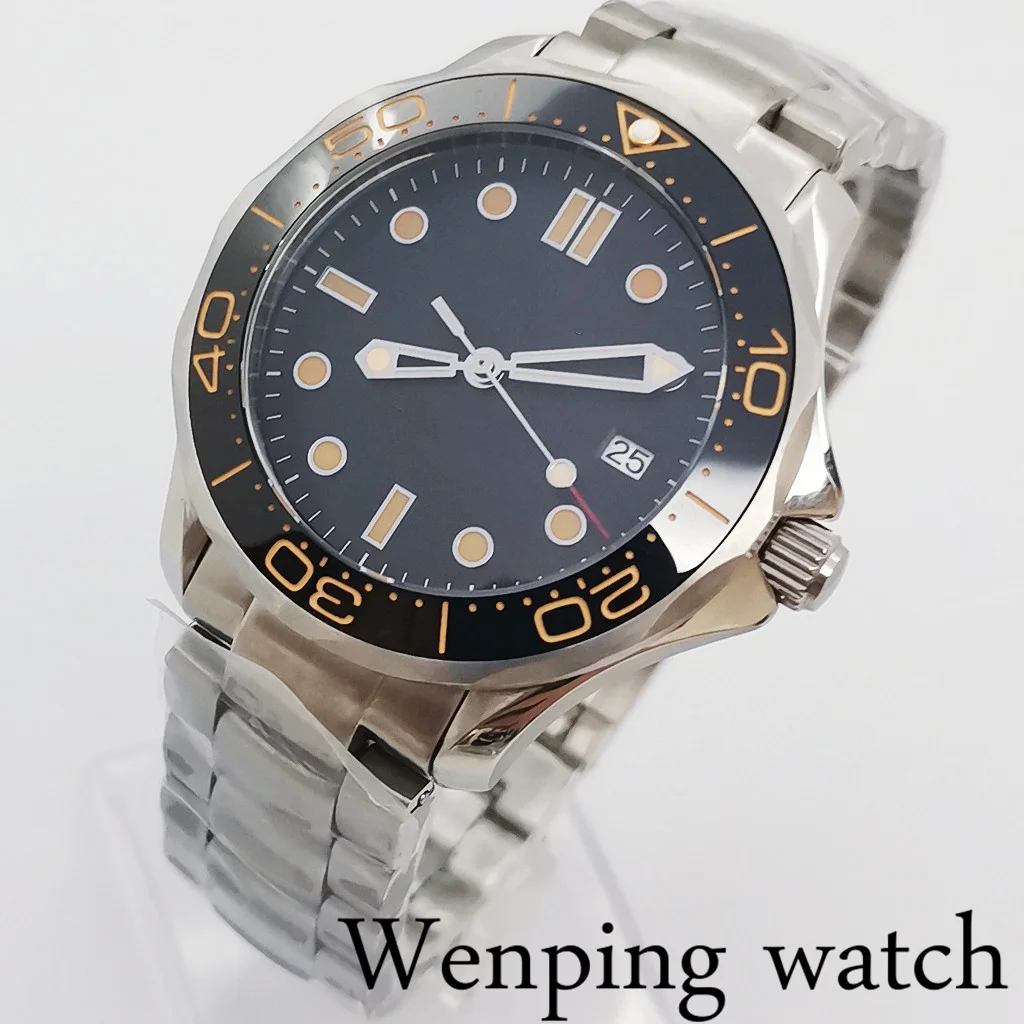 

Новинка, Роскошные мужские часы с сапфировым кристаллом corgтело 41 мм, стерильный черный циферблат, зеленый светящийся Серебряный чехол NH36, а...