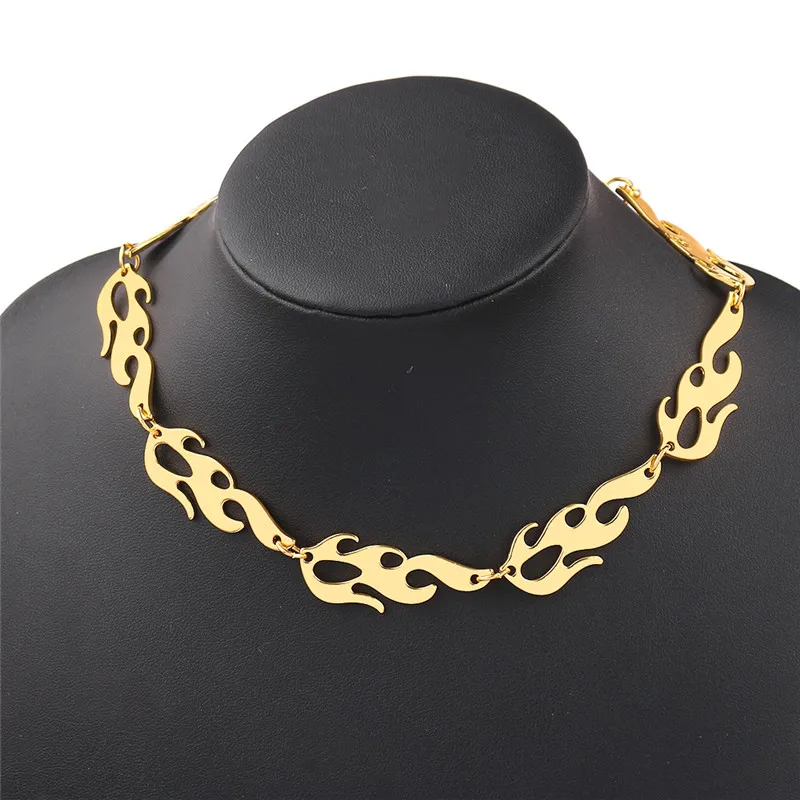 8 knots Модное ожерелье s Harajuku уличная одежда Пламя Унисекс ожерелье панк-аксессуар рок цепь колье ожерелье s Ювелирное Украшение для ночного клуба - Окраска металла: 8 knots