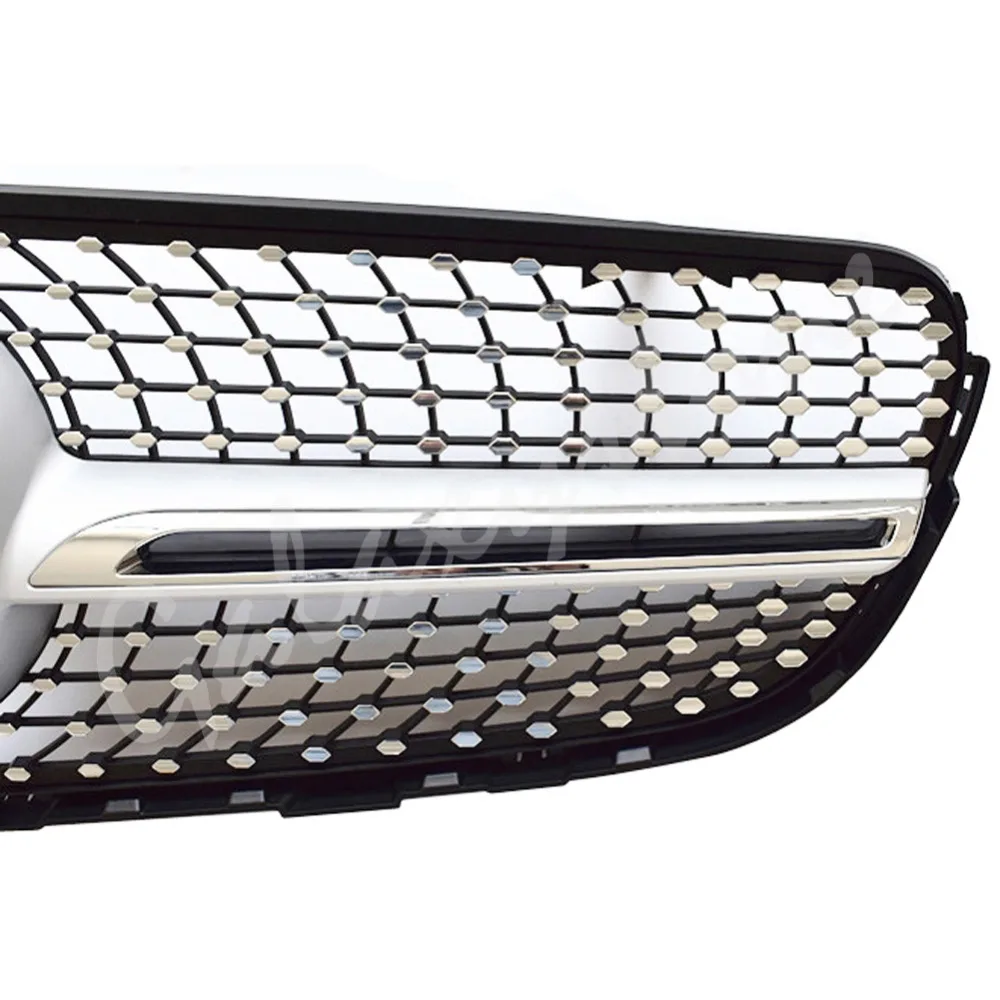 Подходит для Mercedes Benz W253 GLC Sports Diamond Style передняя гриль черного и серебряного цвета