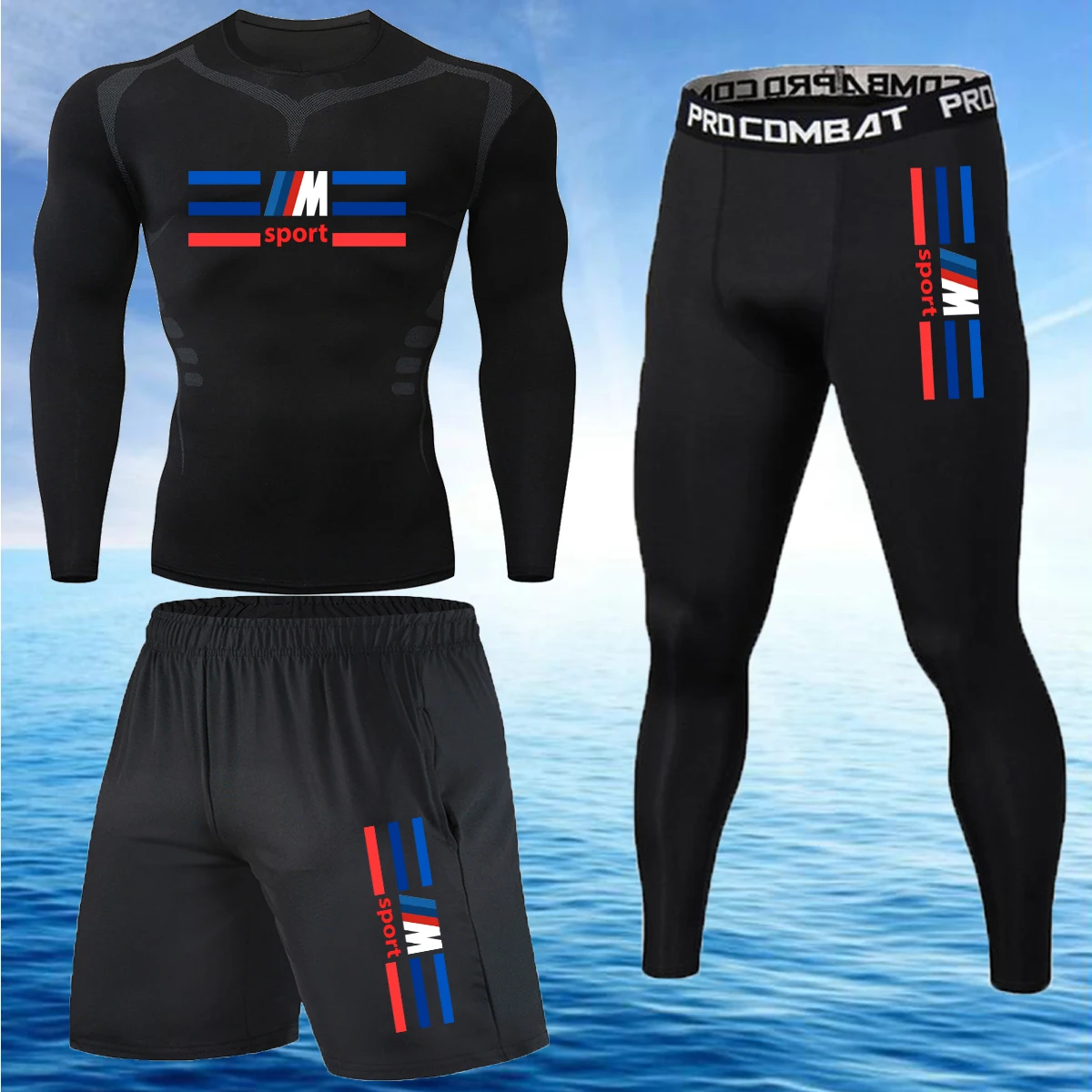 

Branded Men's Clothing Suits Winter Thermal underwear Workout Clothing Compression tights Fitness T-shirt Quick dry Tracksuit