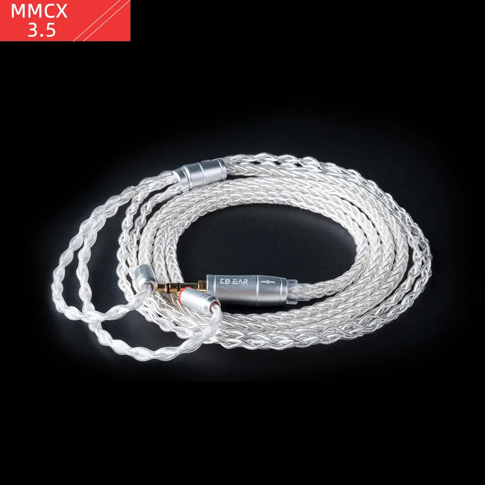 3.5mm MMCX Silver FDBRO 8 ядер обновление посеребренный кабель баланс 2pin/MMCX/QDC с 2,5/3,5 кабель для наушников для A10 C10 ZS10 ZST IM2 - Цвет: 3.5mm MMCX Silver