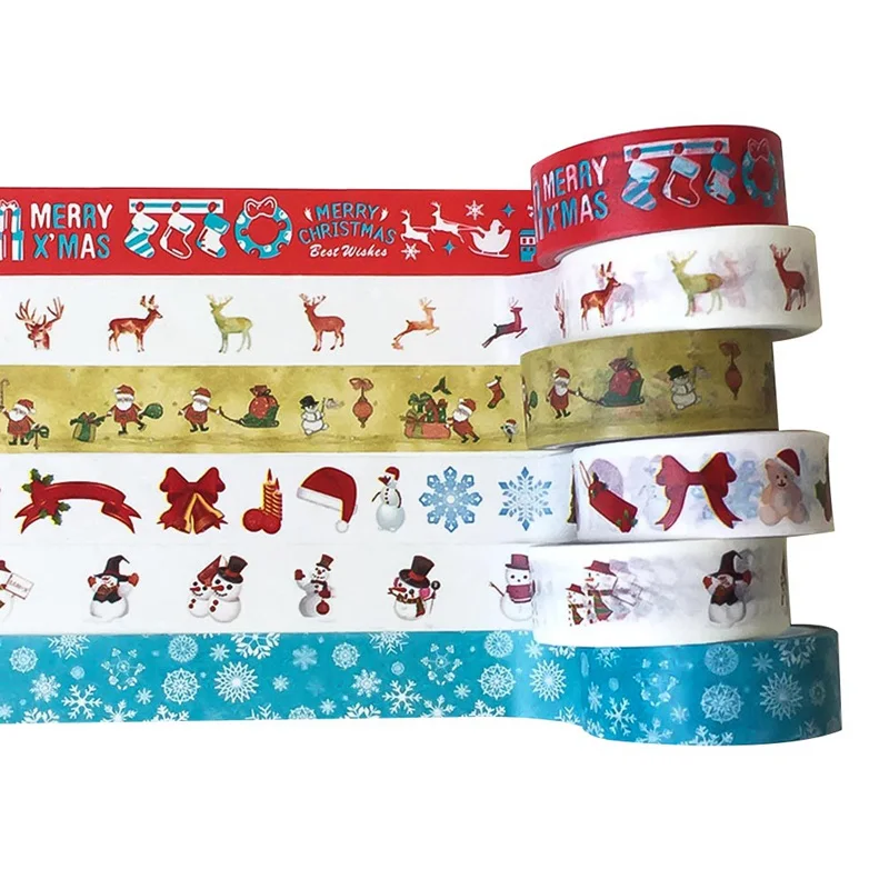 

1Pcs Decorative Christmas Series Paper Masking Tape DIY Scrapbooking Adhesive Tape 1.5cm*5m Masking Tape School Office Supply