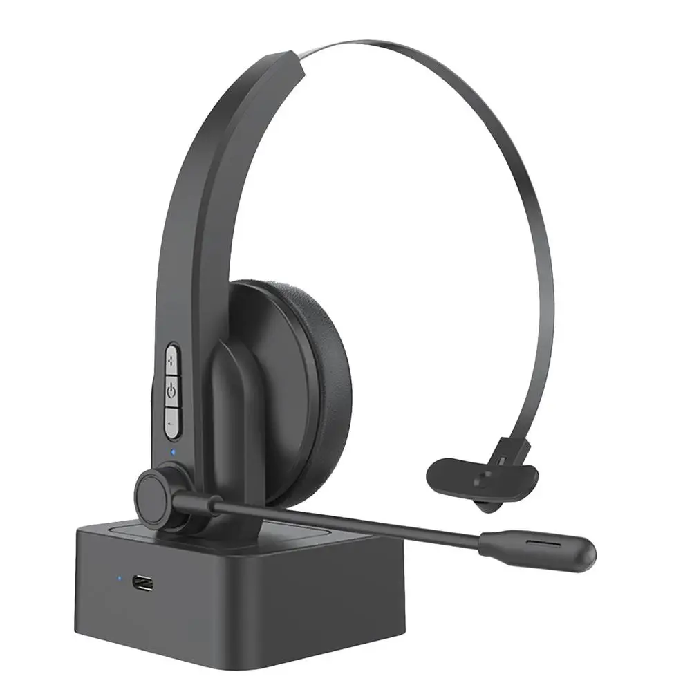 

Bluetooth Headset 5.0 Wireless Noise Cancelling Headphones For Truck Driver Call Center Office Customer Service Telephone Headse