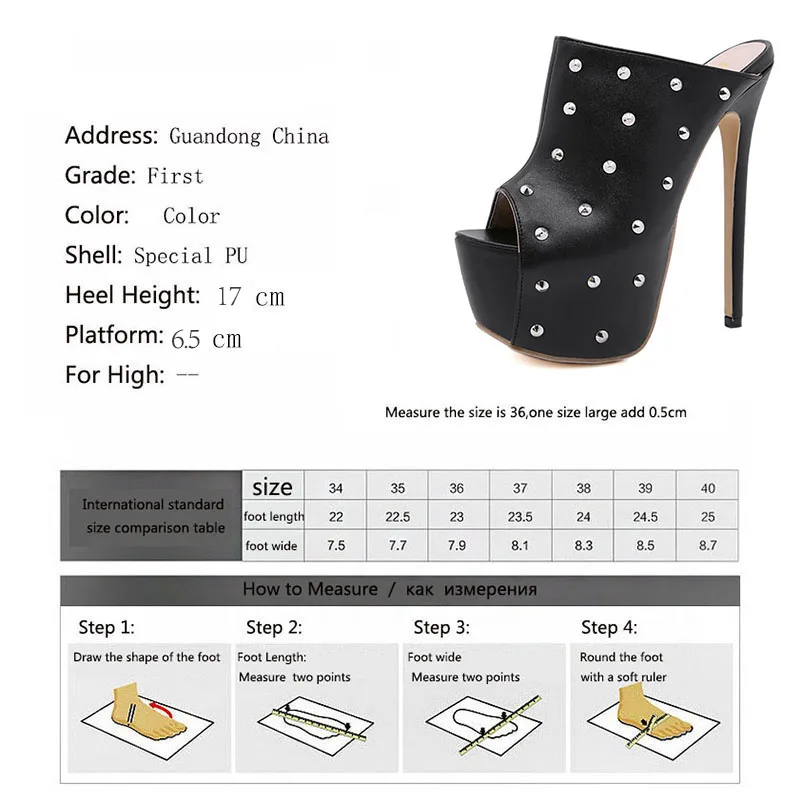 

HOKSZVY 2021 Women's Shoes Sexy Riveting Waterproof Platform Thin High Heel Fish Toe Platform Slipper Black sandals women CWF