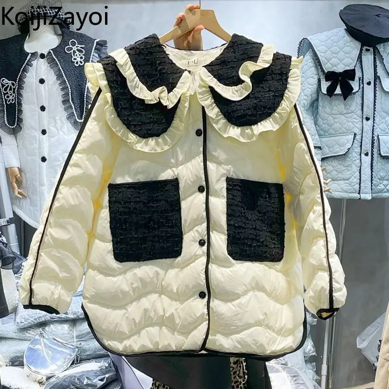 

Корейские женские теплые утепленные парки Koijizayoi, зимние шикарные модные милые стеганые пальто, однобортная верхняя одежда с карманами, топ...