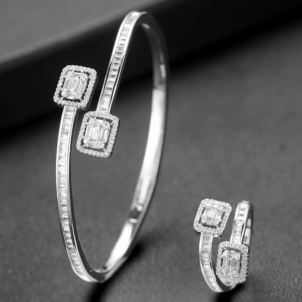 Модный Стеллаж GODKI свадебная багета комплект из браслета и кольца в Саудовской