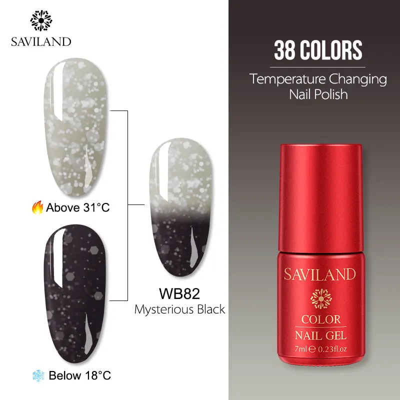 7ml WB82 Saviland 7 мл Тепловая температура изменение УФ-гель для ногтей изменение настроения Хамелеон Гель лак для ногтей цветной гель лак - Цвет: 7ml WB82