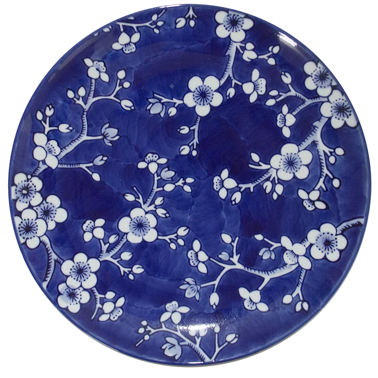 

Керамическая тарелка с ручной росписью, креативная сине-белая подглазурованная комбинированная посуда для микроволновой печи, набор домаш...