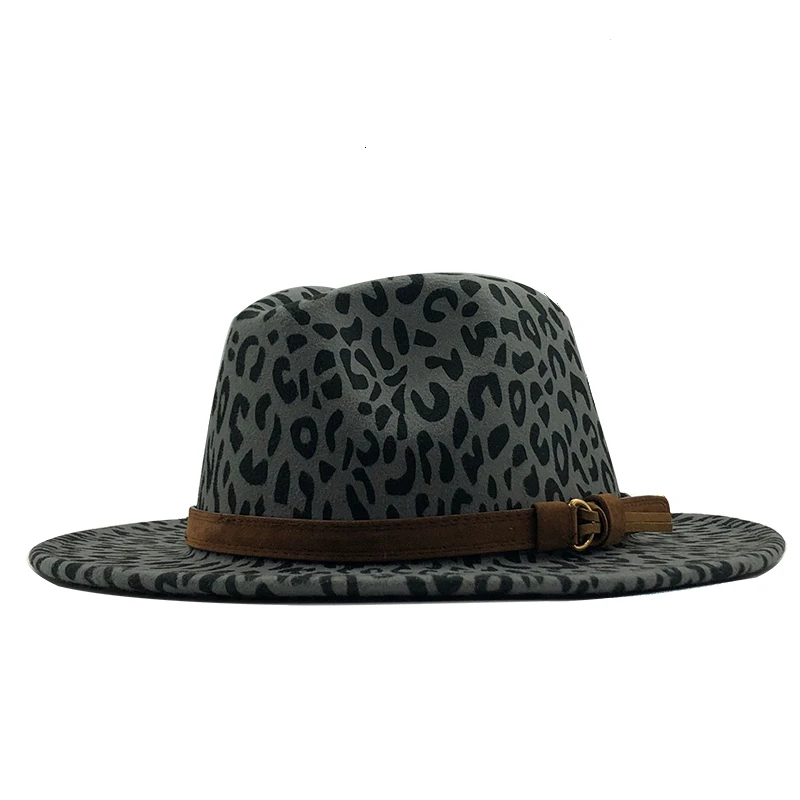 Лидер продаж женская и Мужская шерстяная шляпа федора с кожаной лентой