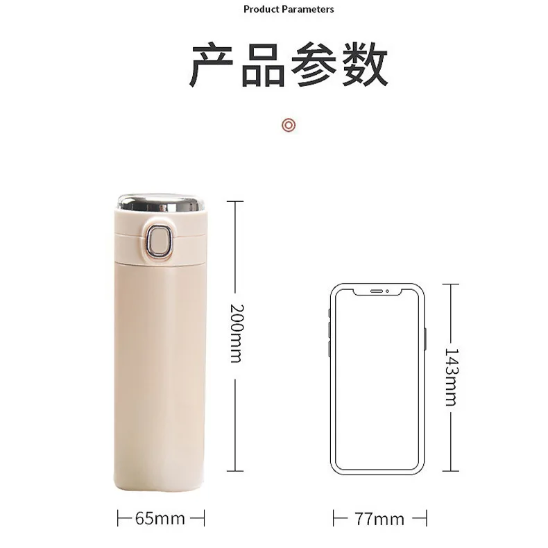 

2021 stainless steel intelligent thermos cup straight body temperature cup business gift cup measuring warm water cup