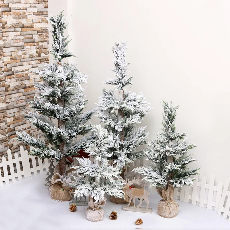 

Artificial PE pine cone 1.2m falling snow christmas tree small ornaments flocking cedar home decoration scene layout