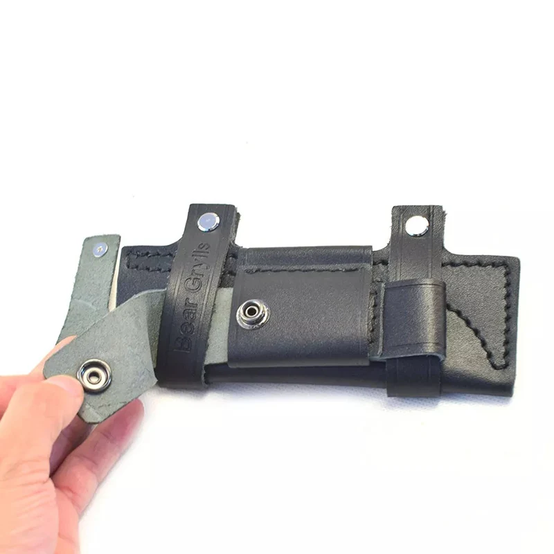 Дешево Поясная Сумка для ножа, удобные кожаные инструменты, тактические карманные ножи для выживания, черный пояс для хранения, чехол для ножа