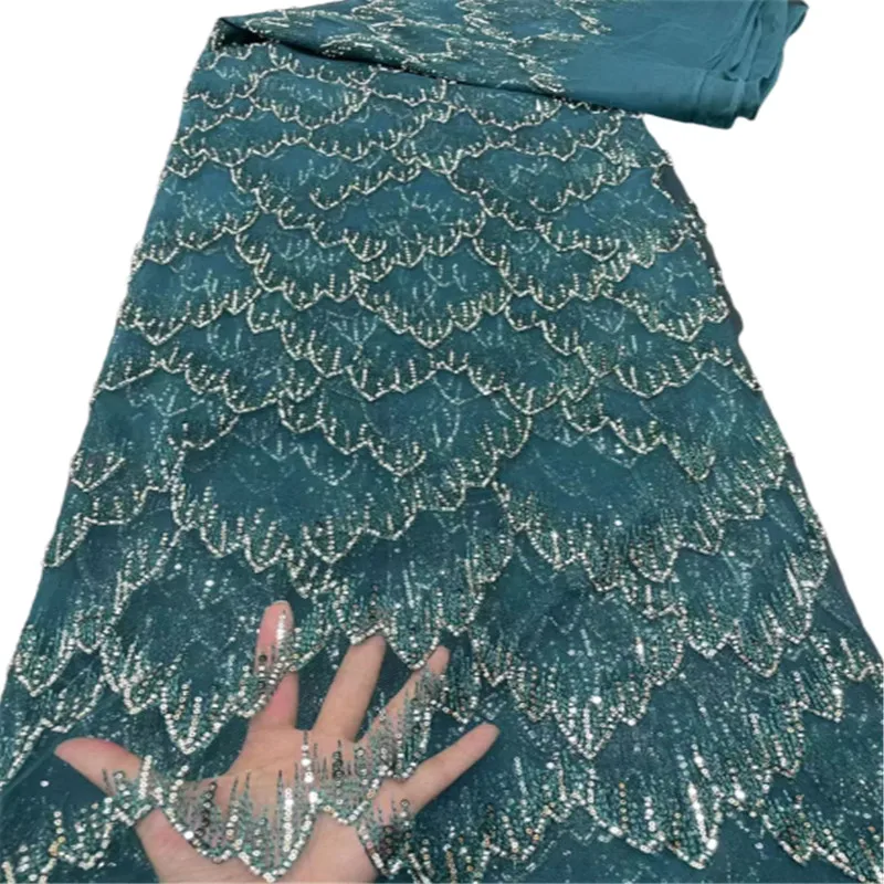 

Нигерийская кружевная ткань 2021 вышивка французские блестки зеленое кружево для вечерние Высококачественная африканская швейцарская вуаль кружева в Швейцарии