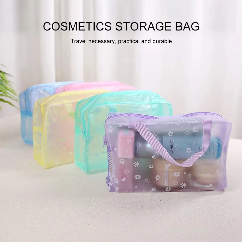 

PVC Cosmetic Storage Bag Waterproof Women Transparent Organizer For Makeup Pouch Concentration Travelling Bath Bags