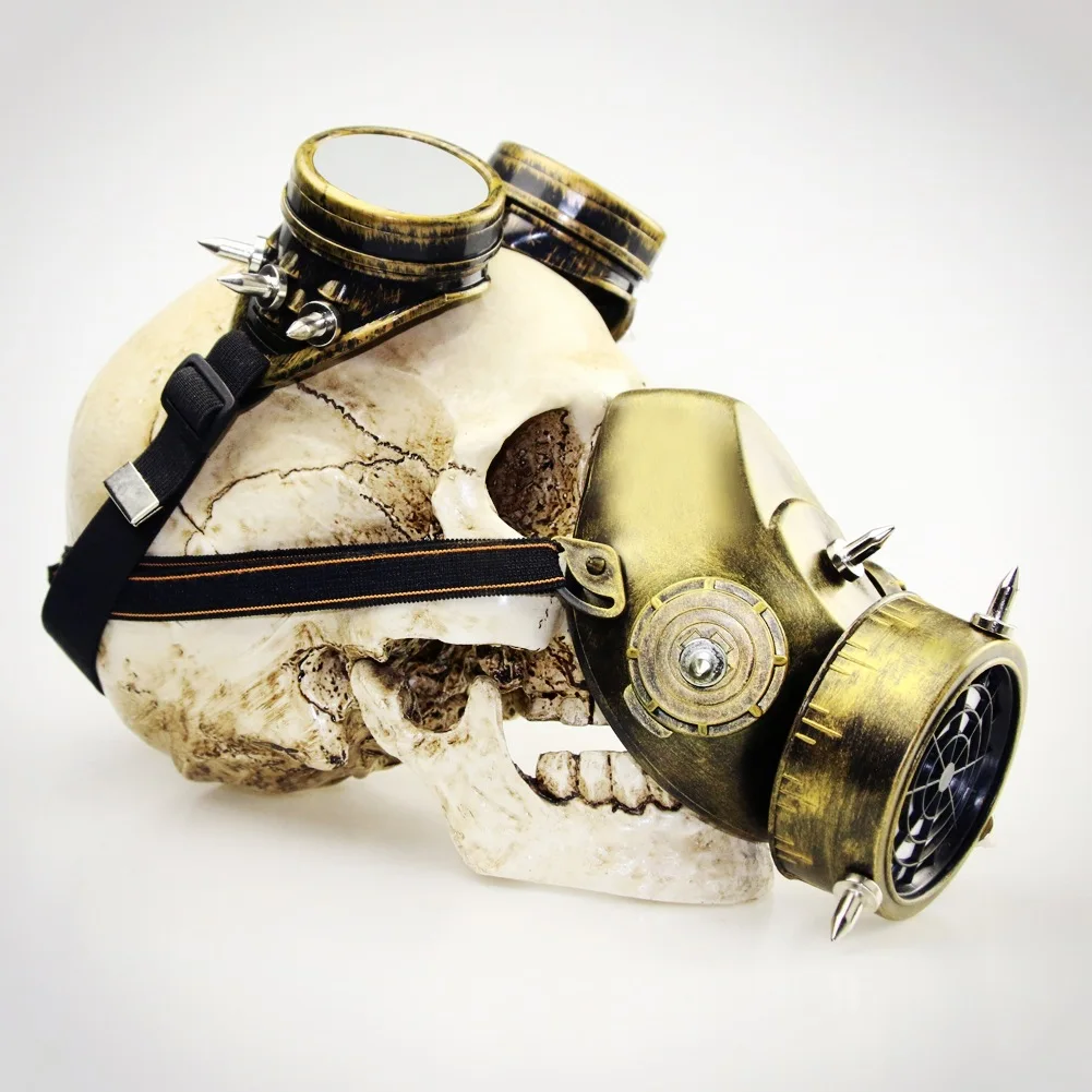 Модная Готическая маска с заклепками в стиле панк Золотая/серебряная для мужчин