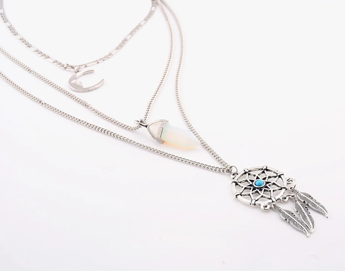 Ожерелье JOUVAL в стиле бохо с Луной подвеска Ловец снов ожерелье для женщин