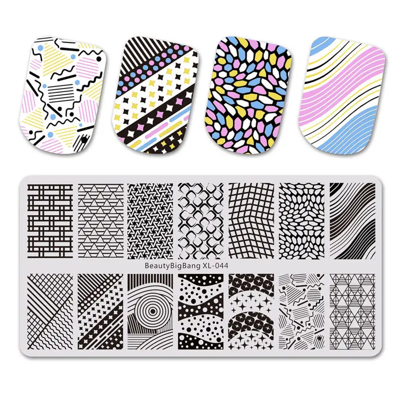 U BeautyBigBang XL-021 6*12cm Rectangle Nail Stamping Plates Autumn Leaf Pattern Nail Art Stamp Template Image Plate Stencils - Цвет: U