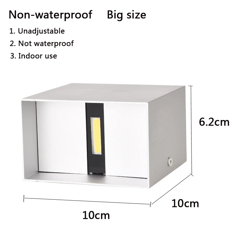Nowaterproof silver IP65 светодиодный водонепроницаемый настенный светильник 12 Вт для помещений и улицы, регулируемый настенный светильник для двора, крыльца, коридора, спальни, настенный светильник - Цвет абажура: Nowaterproof silver