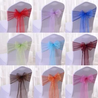 50100pcset organza high quality chair sashes wedding chair knot cover decoration bow band belt ties for weddings praty banquet