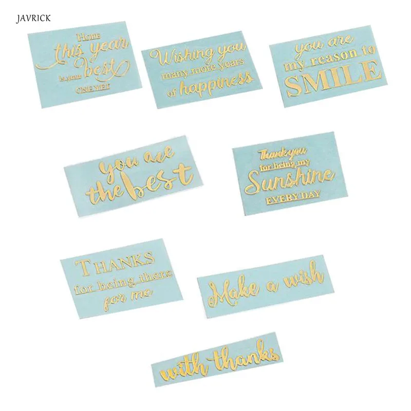 8 шт. Золотая фольга металлик наклейки в виде букв медь мотив силовые буквы