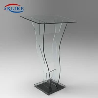 aklike logo customized nice modern acrylic award speech podium with led lights assembled