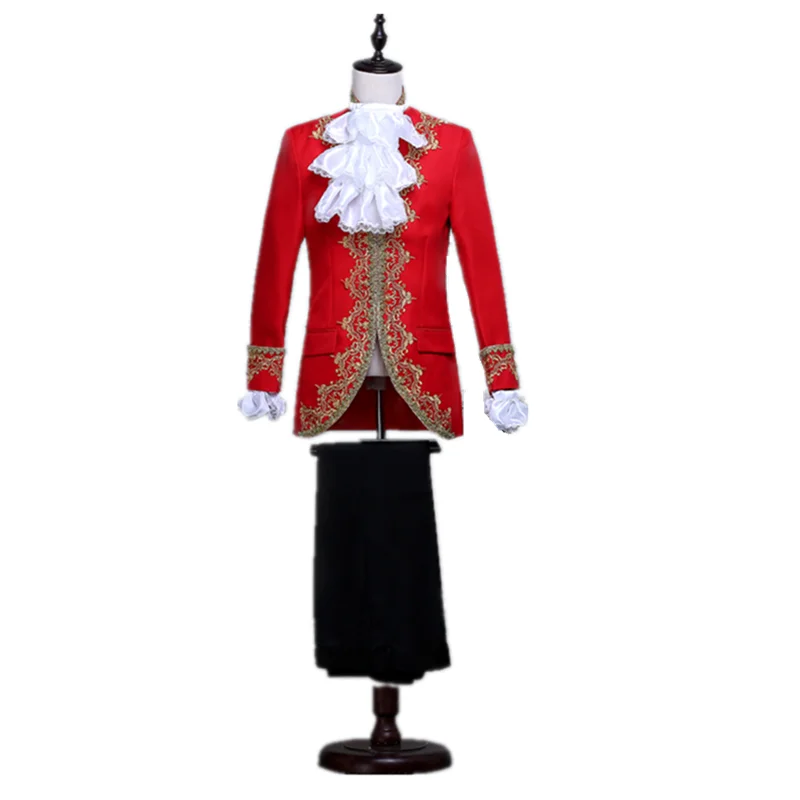 Мужской костюм для косплея выпускного банкета модный с золотой окантовкой в