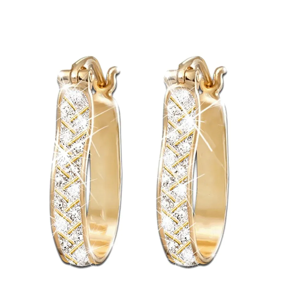 Роскошные сверкающие геометрические серьги U образной формы золотые украшения