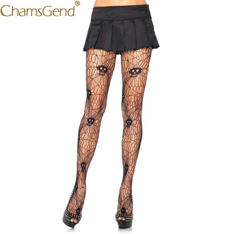 1 шт. женские пикантные колготки в сеточку с черепом длинные чулки Spiderweb