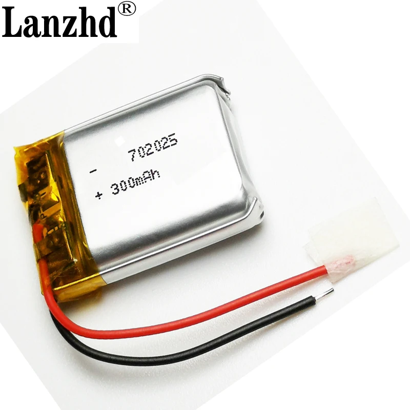 

8-100pcs Polymer battery 300mah 3.7V 702025 smart home MP3 speakers Li-ion battery for dvr,GPS,mp3,mp4,cell phone,speaker