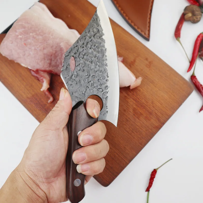 

Small Scimitar Dividing Knife Chef Knife Kitchen Knife Slicing Fish Stainless Steel Deboning Knife Manual Forging Hammer Pattern
