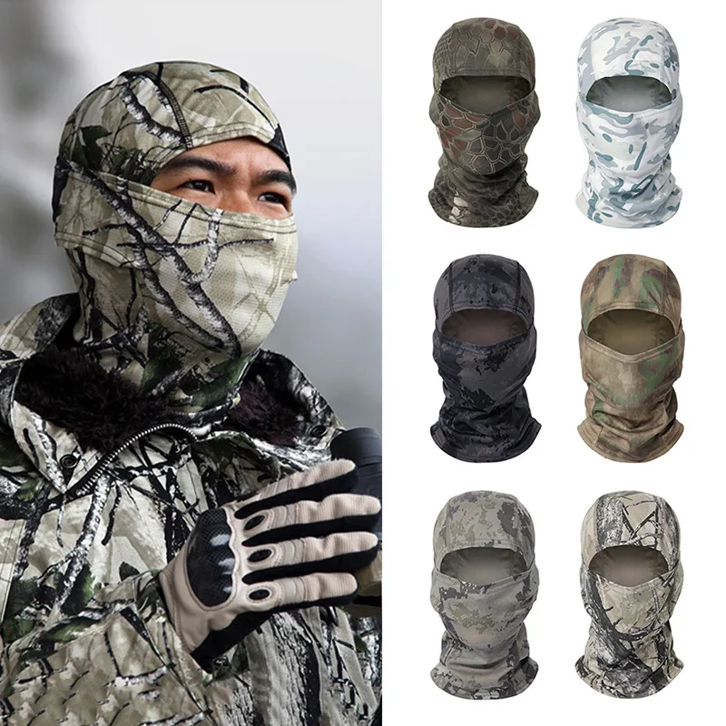 

Tactical Camouflage Balaclava Full Face Mask CS Wargame Army Hunting Cycling Sports Helmet Liner Cap Military Multicam CP Scarf