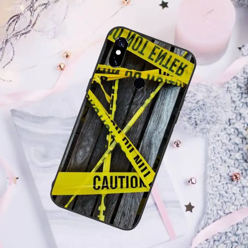 

Yellow Warning Caution Phone Case For Xiaomi Redmi 4x 5 plus 6A 7 7A 8 mi8 8lite 9 note 4 5 7 8 pro
