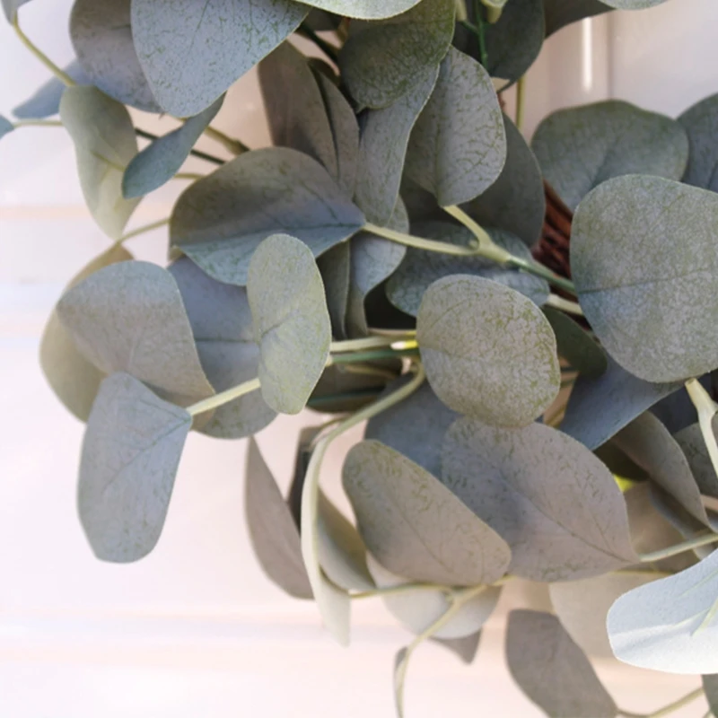 

15inch Artificial Eucalyptus Front Door Wreath Handcrafted Wreath for Home Decor B95B