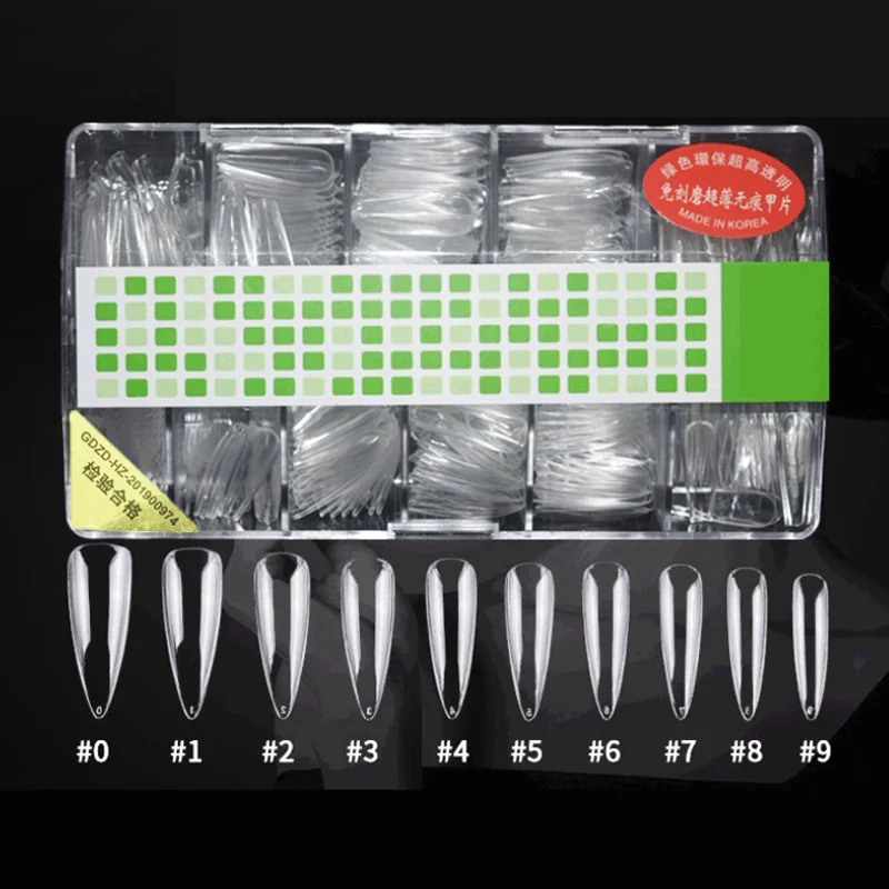 

500pcs XXL ABS Coffin Full Cover Long acrylic Nail Tips kits artificial False nails For press on nails arts fake supplies,box