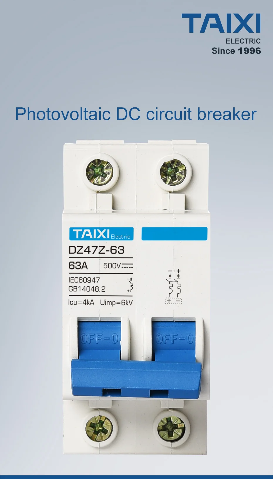 Солнечная энергия PV MCB DC 1000V миниатюрные автоматические выключатели 2P 60A 500V 600V фотоэлектрический переключатель питания 63A 50A 40A 32A