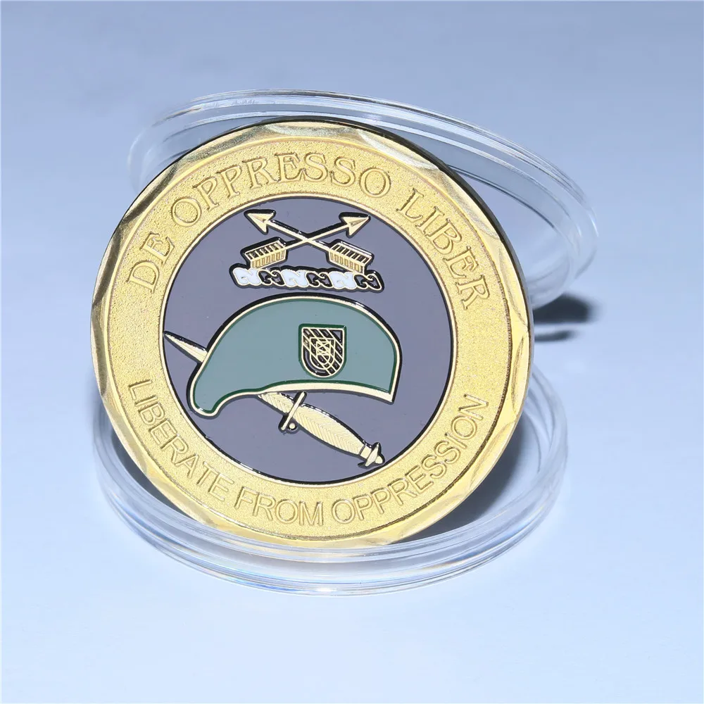 Спецназ зеленая береты De Oppresso Liber армии жетон для соревнований бесплатная