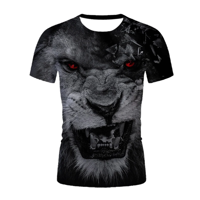 

Men's Hot Selling Animal Funny 3D Lion T-shirt Men and Women Summer 3D Printing Lion Unisex Tiger 3D Top Sports t-shirts Shirt